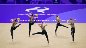 Сборная Казахстана по художественной гимнастике завоевала бронзу Азиады