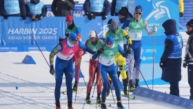 Казахстанцы завоевали бронзу в Харбине в лыжных гонках