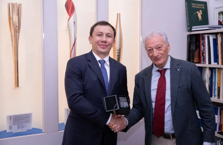 Глава НОК Казахстана встретился с президентом НОК Италии Лучано Буонфильо